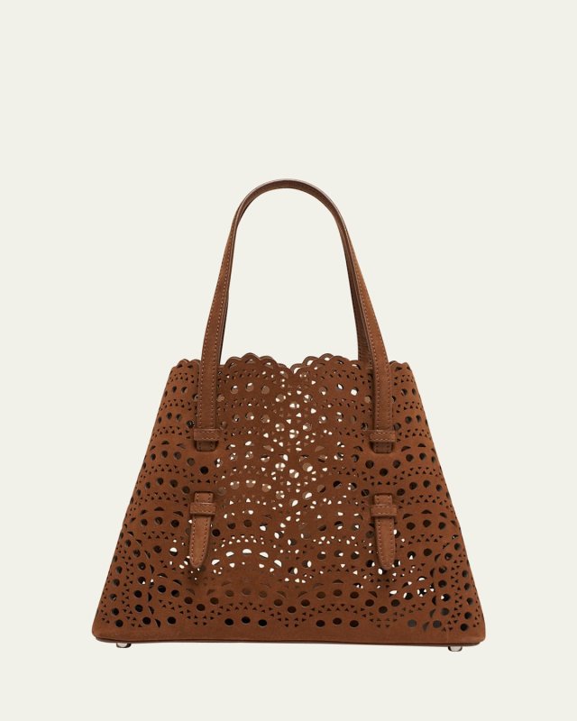 Mina 25 Tote Bag in Perforated Nubuck Leather